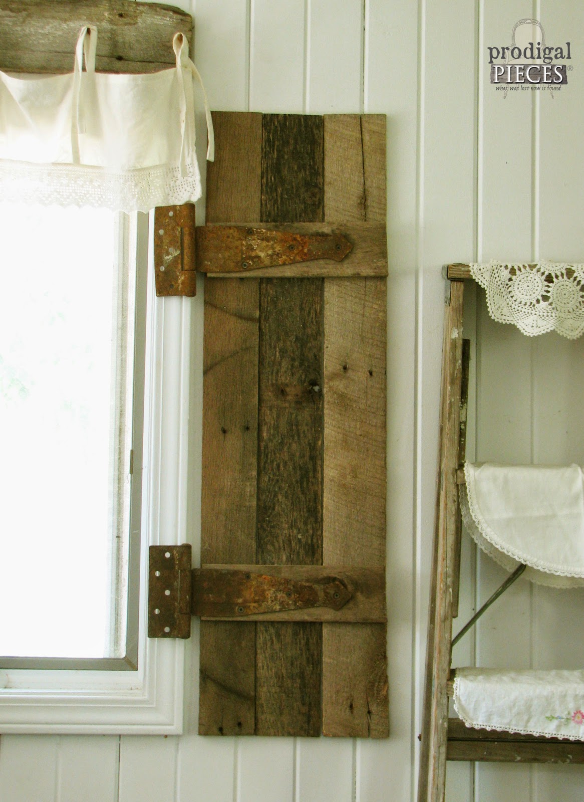 DIY Barn Wood Shutters from Repurposed Pallets by Prodigal Pieces http://www.prodigalpieces.com