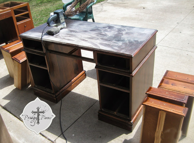 painted desk found junking via Prodigal Pieces