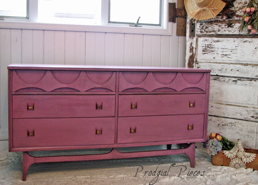 Thrifted Broyhill Brasilia Chest of Drawers Loses Its Flower Power with Makeover by http://www.prodigalpieces.com
