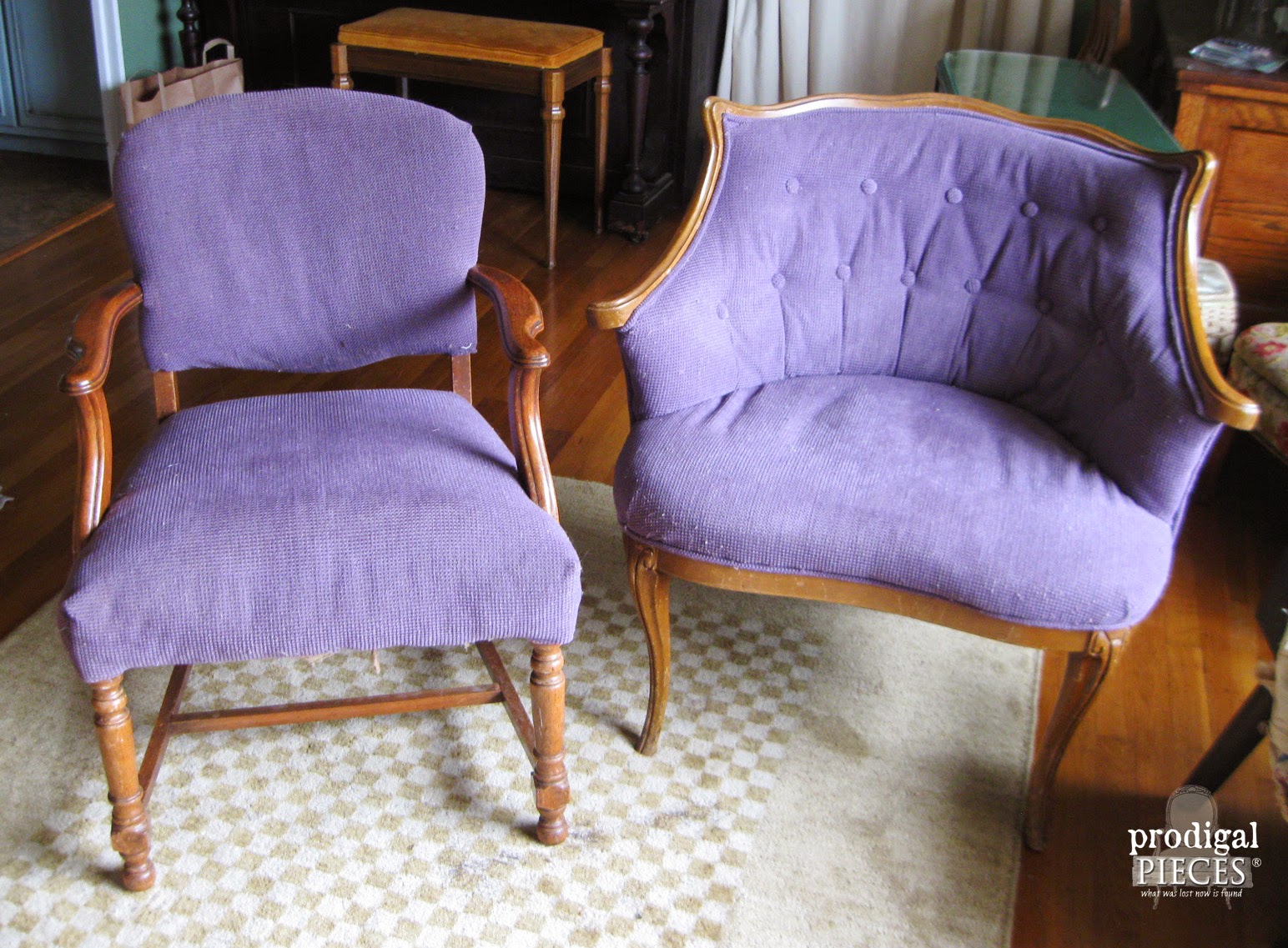 Vintage Chair Gets Feed Sack Makeover by Prodigal Pieces www.prodigalpieces.com #prodigalpieces