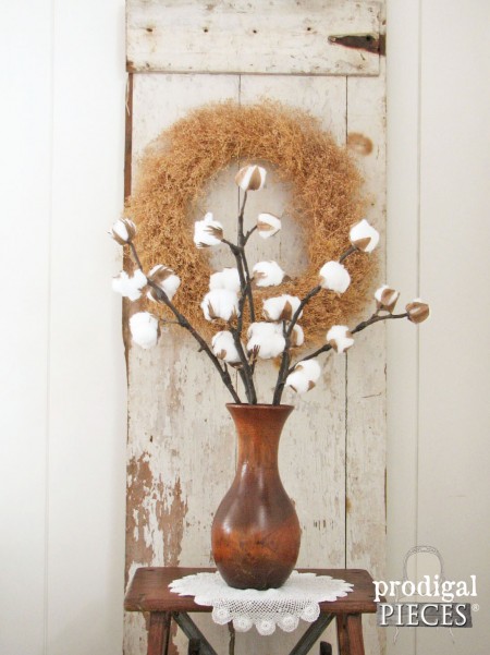 DIY Farmhouse Cotton Branches with Video Tutorial by Prodigal Pieces | prodigalpieces.com