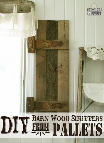 DIY Barn Wood Shutters from Old Pallets by Prodigal Pieces www.prodigalpieces.com #prodigalpieces