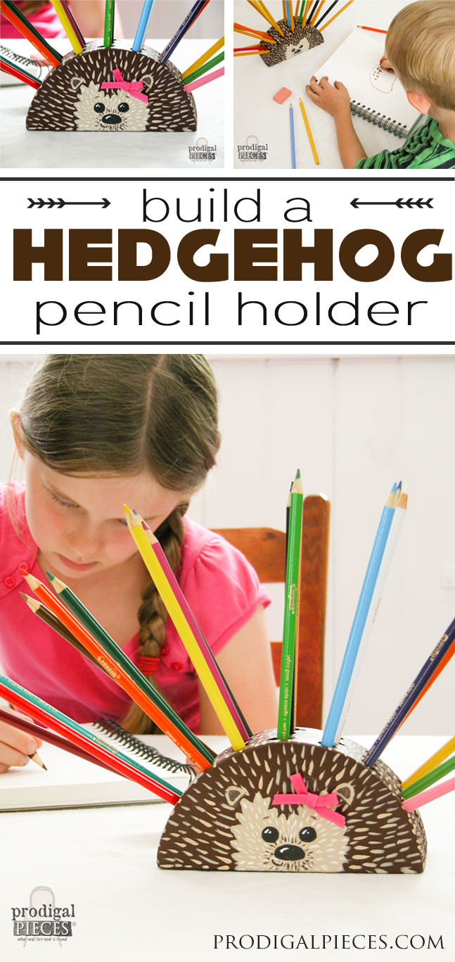 You can build this whimsical pencil holder for back-to-school, homeschool, or fun using this step-by-step tutorial. You can even take the shape and make your own character too! by Prodigal Pieces www.prodigalpieces.com #prodigalpieces