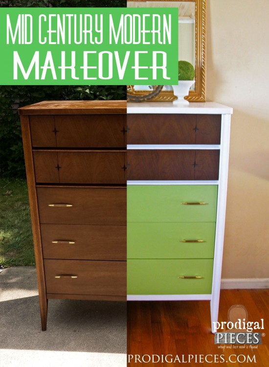 Mid Century Modern chest of drawers get a modern day update that gives it a funky new look by Prodigal Pieces www.prodigalpieces.com #prodigalpieces