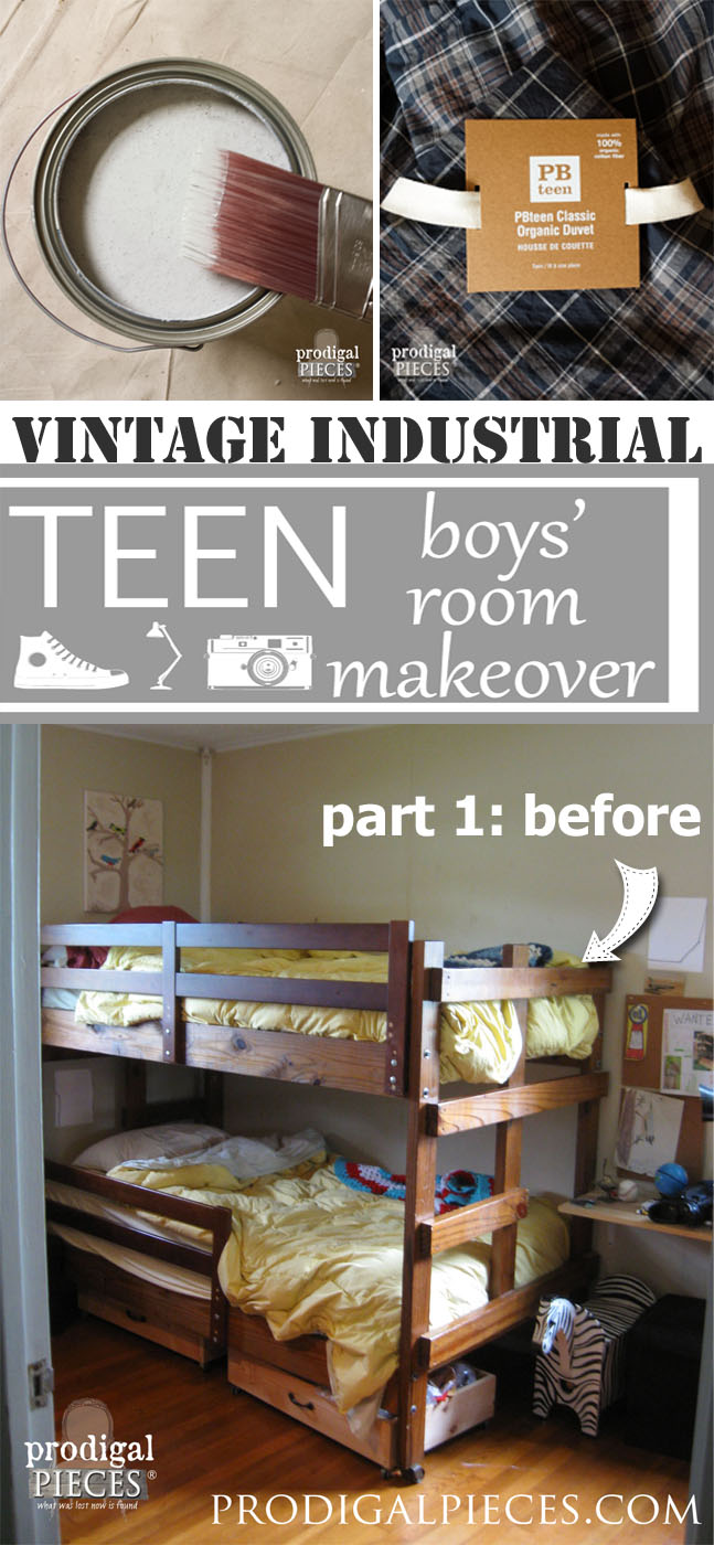 Boys Bedroom Makeover with Vintage Industrial Style for Teens by Prodigal Pieces | prodigalpieces.com