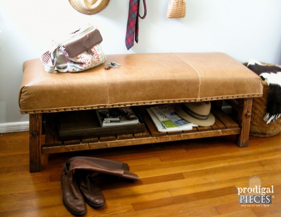 Handmade Leather Caden Bench by Larissa of Prodigal Pieces | prodigalpieces.com #prodigalpieces