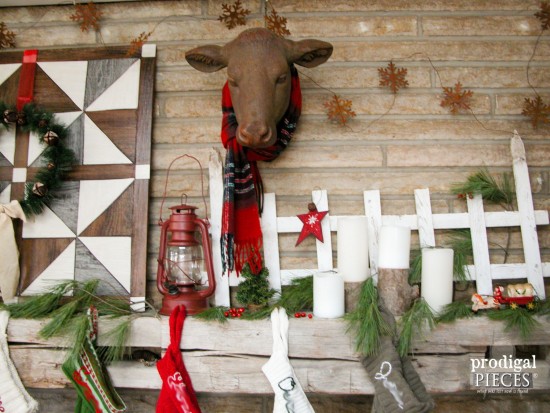 It's a rustic farmhouse Christmas in our house. From handmade stockings to the DIY wall quilt as a backdrop, it's all about family. Come see! by Prodigal Pieces www.prodigalpieces.com #prodigalpieces