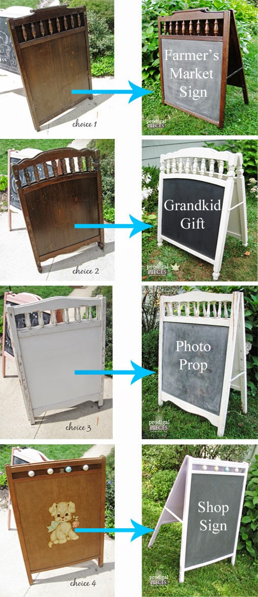 Set of Repurposed Baby Crib Easels by Larissa of Prodigal Pieces | prodigalpieces.com