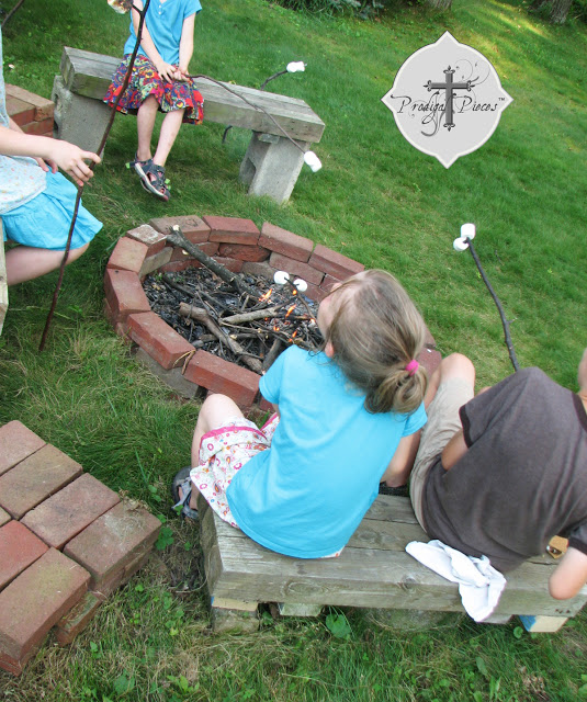 diy backyard fire pit from reclaimed materials via Prodigal Pieces