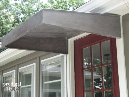 Vintage Metal Awning with DIY Aged Copper Patina | prodigalpieces.com