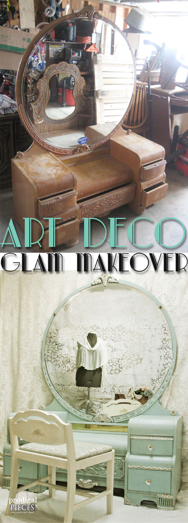 Art Deco Glam Makeover by Prodigal Pieces | prodigalpieces.com #prodigalpieces Antique Rocking Chair
