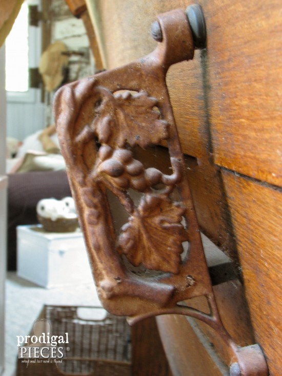 Ornate Ironwork on Antique Pew | Prodigal Pieces | www.prodigalpieces.com