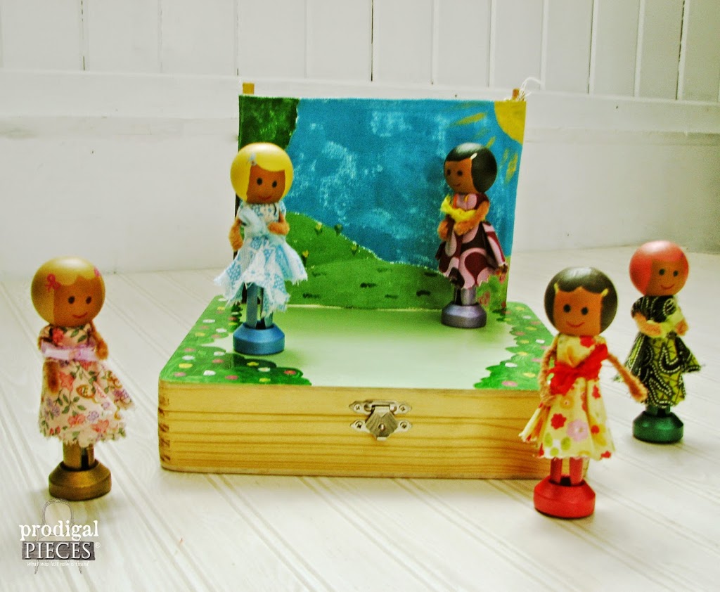 Handmade Holidays #3 Wooden Clothespin Dolls with Set by Larissa of Prodigal Pieces | prodigalpieces.com