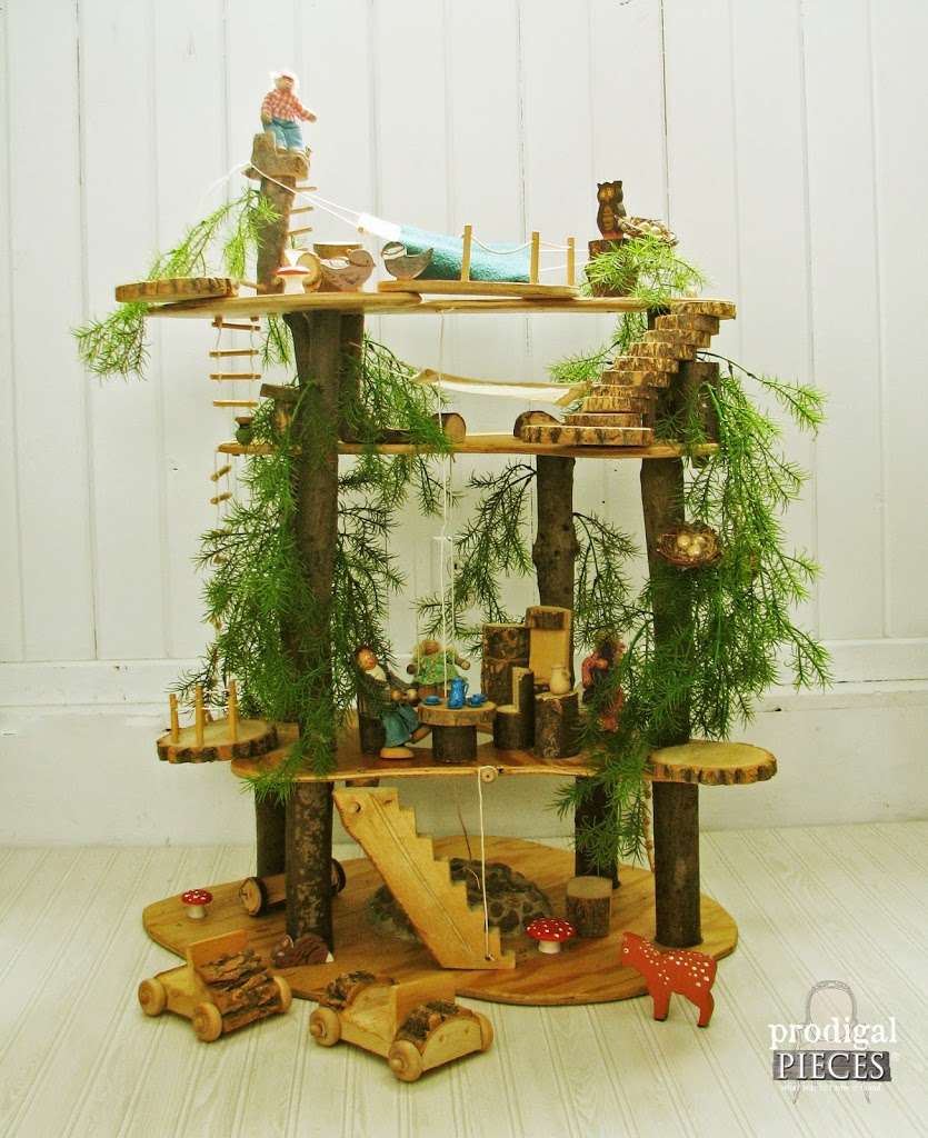 Handmade Holidays #3 Woodland Tree House with Accessories by Larissa of Prodigal Pieces | prodigalpieces.com