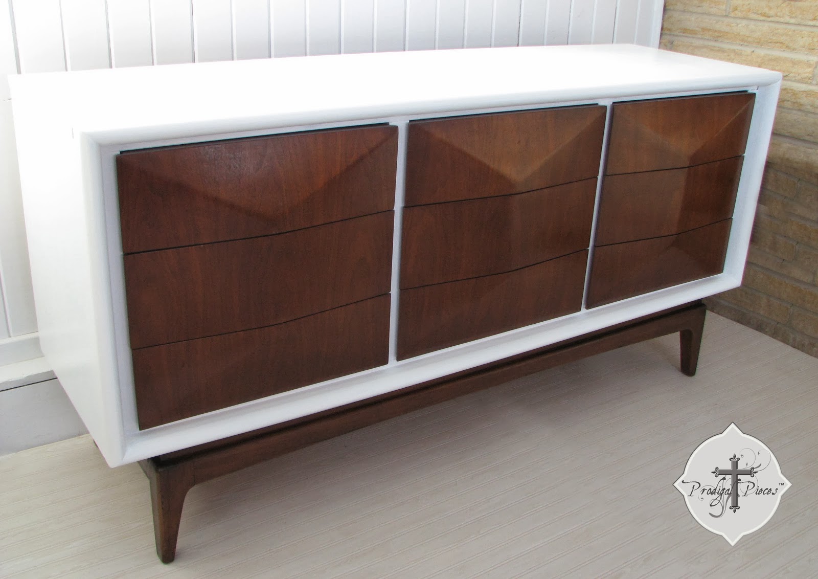 Vintage Mid-Century Modern Console Dresser by Prodigal Pieces