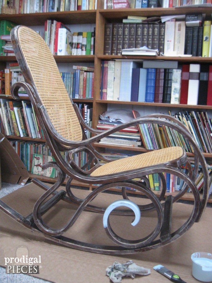 Vintage Bentwood Rocking Chair Gets Embroidered Makeover by Prodigal Pieces www.prodigalpieces.com #prodigalpieces