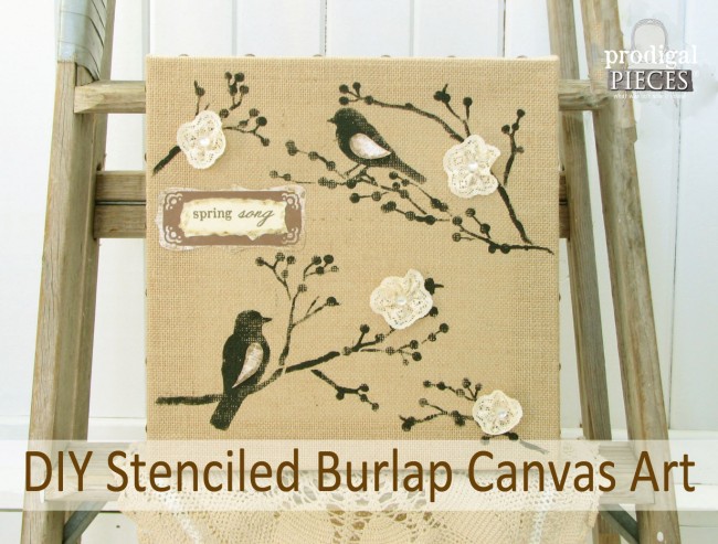DIY Stenciled Burlap Canvas Art by Prodigal Pieces | prodigalpieces.com #prodigalpieces