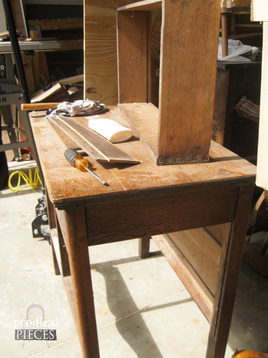 Disassembled Antique Washstand for Makeover | prodigalpieces.com #prodigalpieces