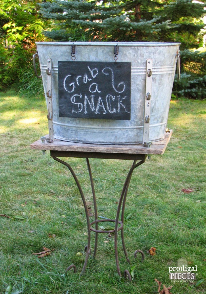 Farmhouse Style Repurposed Snack & Beverage Stand Tutorial by Prodigal Pieces | prodigalpieces.com