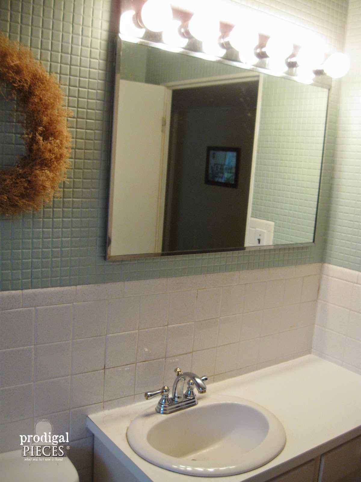 Vanity Before Bathroom Makeover by Prodigal Pieces | prodigalpieces.com