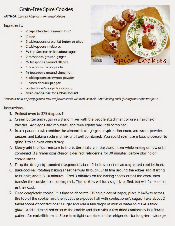 Printable Grain Free Christmas Spice Cookie Recipe for Gut Health, GAPS SCD by Prodigal Pieces | prodigalpieces.com #prodigalpieces