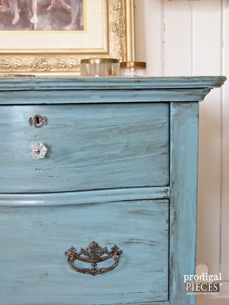 Blue Paint on Antique Dresser by Prodigal Pieces | prodigalpieces.com #prodigalpieces