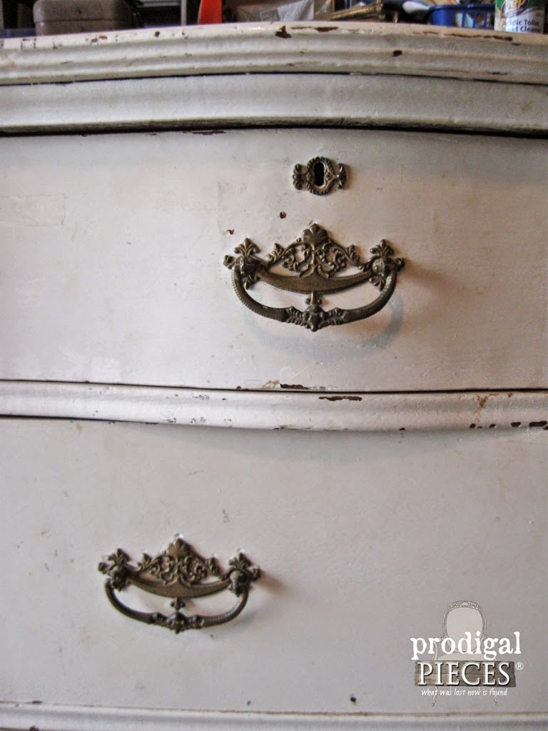 Antique Serpentine Dresser Gets Much Needed Makeover for Baby with Inspiration by a Blue Beauty by Prodigal Pieces www.prodigalpieces.com #prodigalpieces