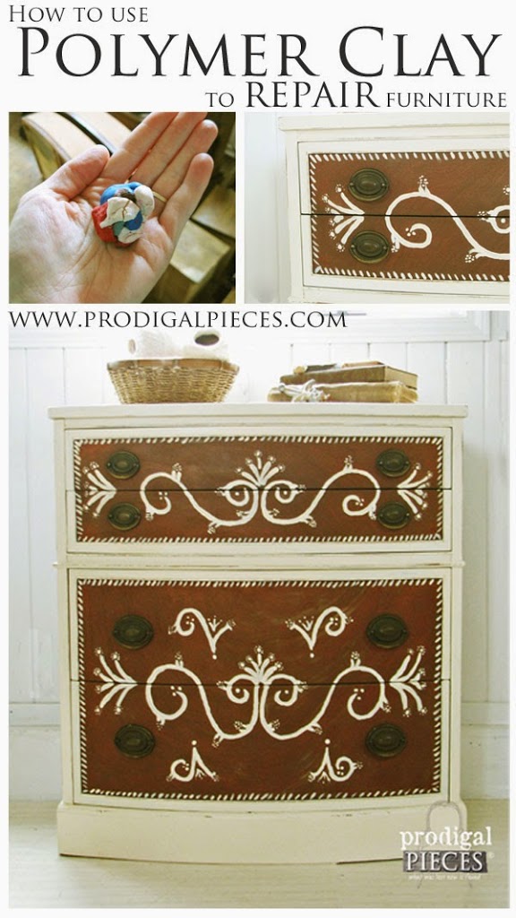 DIY :: How to Repair Thrift Store Furniture with Polymer Clay by Prodigal Pieces www.prodigalpieces.com #prodigalpieces
