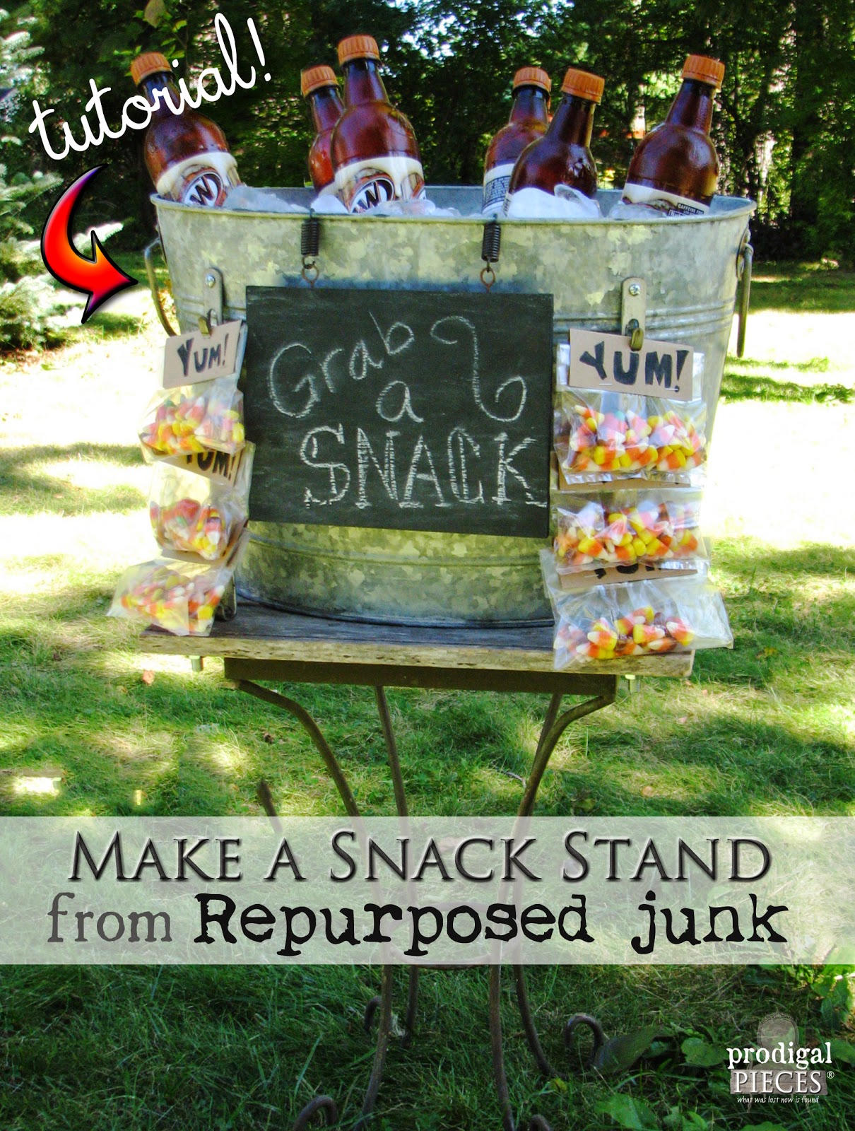 DIY Repurposed Snack & Beverage Stand Tutorial by Prodigal Pieces | prodigalpieces.com