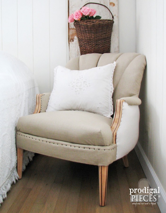 Upholstered Channel Back Chair in Linen by Larissa of Prodigal Pieces | prodigalpieces.com