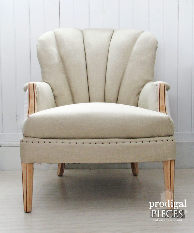 DIY Linen Deconstructed Channel Back Chair by Larissa of Prodigal Pieces | prodigalpieces.com