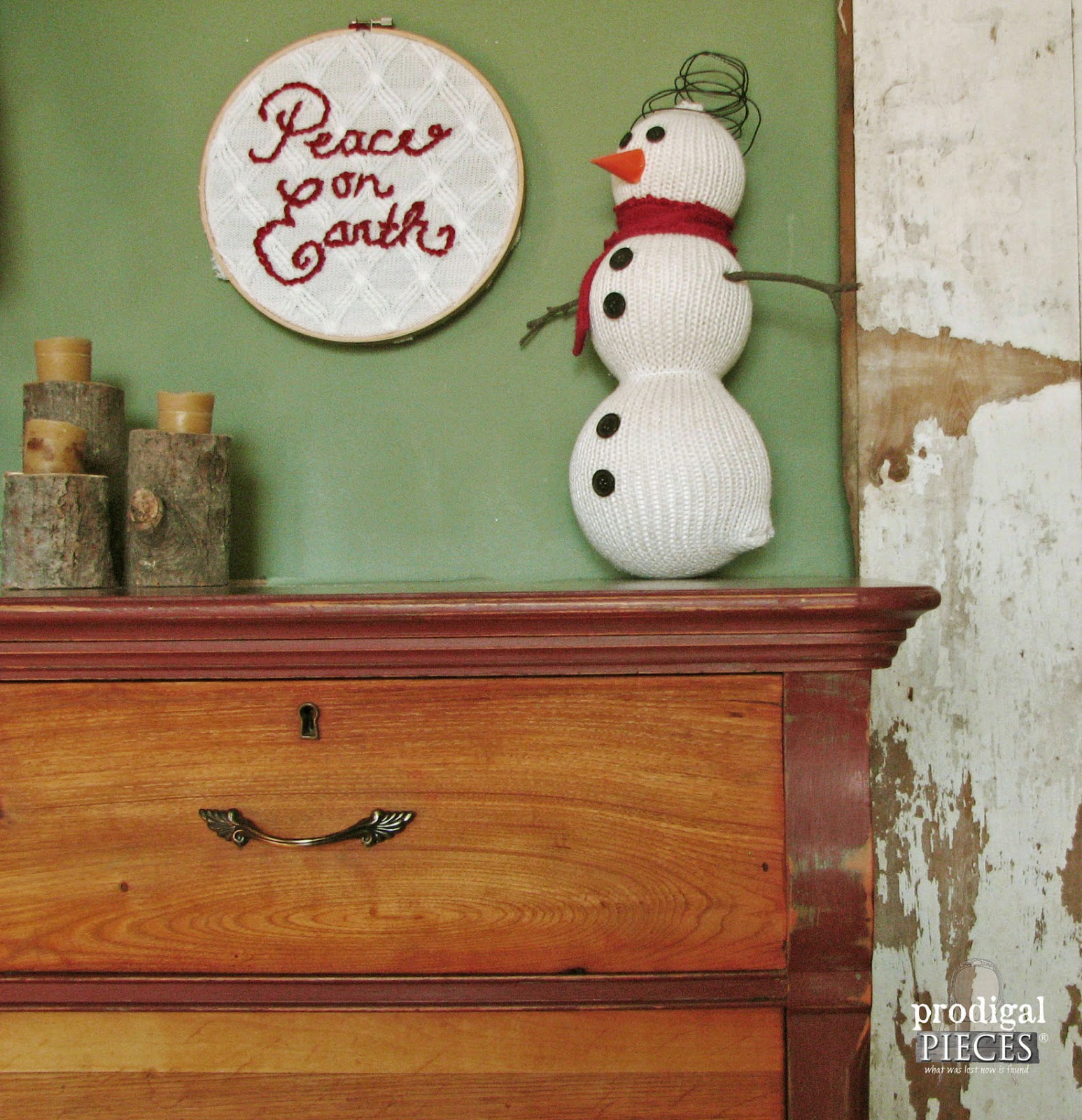 Themed Furniture Makeover Day ~ Rustic Red Farmhouse Cottage Chic Dresser by Prodigal Pieces www.prodigalpieces.com