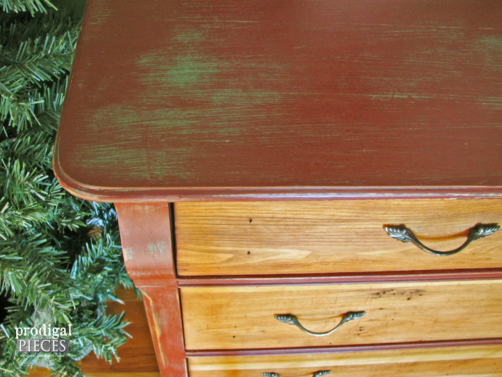 Themed Furniture Makeover Day ~ Rustic Red Farmhouse Cottage Chic Dresser by Prodigal Pieces www.prodigalpieces.com