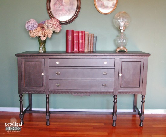 Antique Sideboard Scored for $15 Gets Metallic Makeover by Prodigal Pieces www.prodigalpieces.com #prodigalpieces