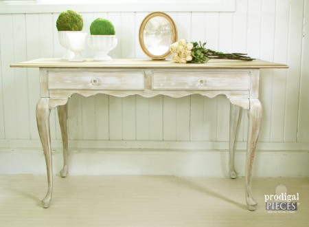 Solid Cherry Queen Anne Library Table by Larissa of Prodigal Pieces | prodigalpieces.com #prodigalpieces