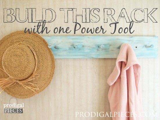 One Power Tool Challenge Using a Drill to Build a Coat / Towel Rack Tutorial by Prodigal Pieces | prodigalpieces.com #prodigalpieces