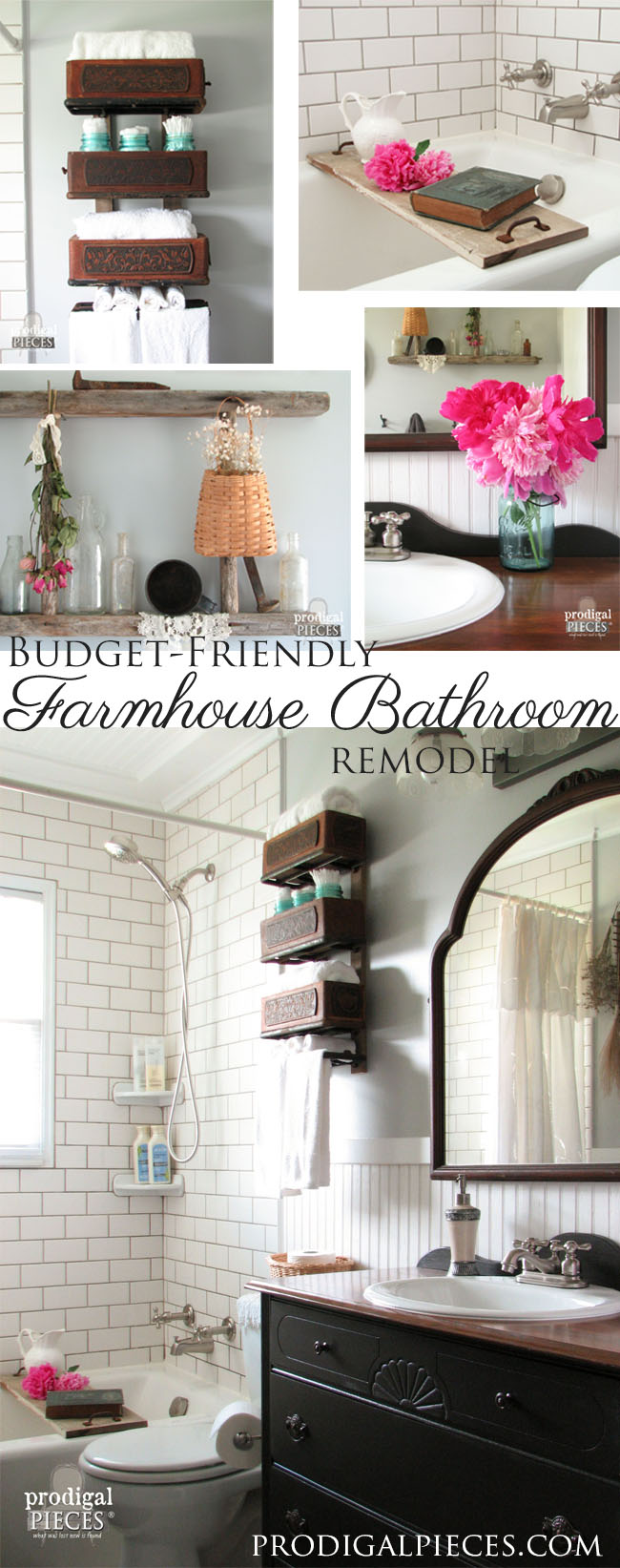 Budget-Friendly DIY Farmhouse Style Bathroom Makeover by Prodigal Pieces www.prodigalpieces.com #prodigalpieces