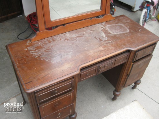 Damaged Antique Vanity | Prodigal Pieces | www.prodigalpieces.com