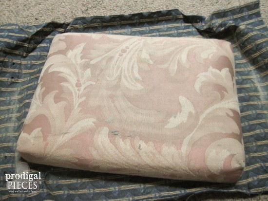 Removing Old Footstool Upholstery | Prodigal Pieces | www.prodigalapieces.com