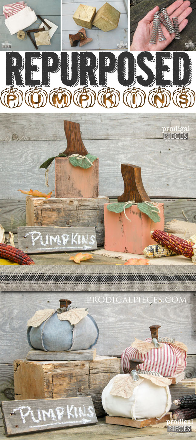 Getting junky with it an kickin' off the fall season with some repurposed pumpkins. They'll make you ready to dig into your stash! by Prodigal Pieces www.prodigalpieces.com #prodigalpieces