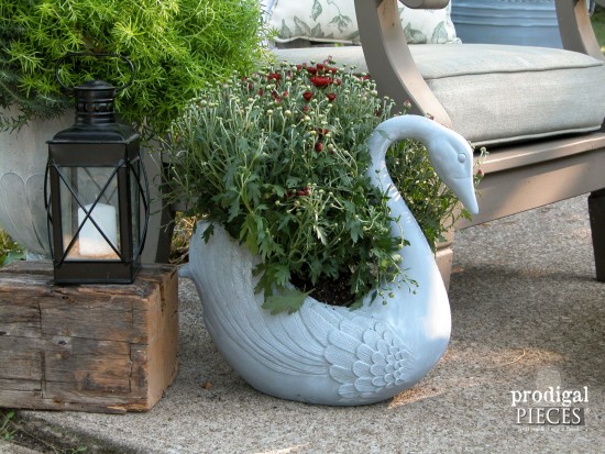 Two thrifted planters get a faux zinc makeover that take them from throw away to French beauties by Prodigal Pieces www.prodigalpieces.com #prodigalpieces