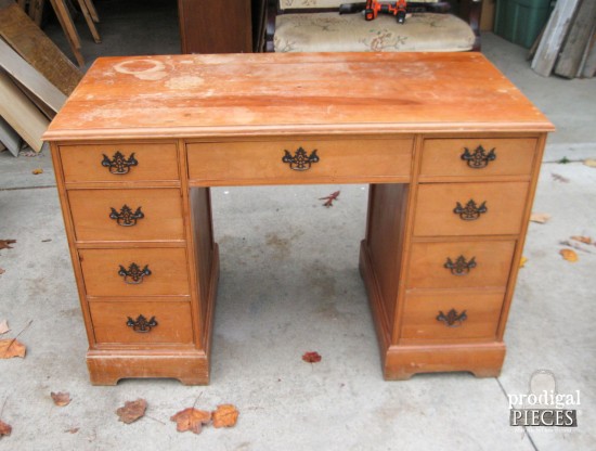Antique Desk Makeover Before | Prodigal Pieces | www.prodigalpieces.com