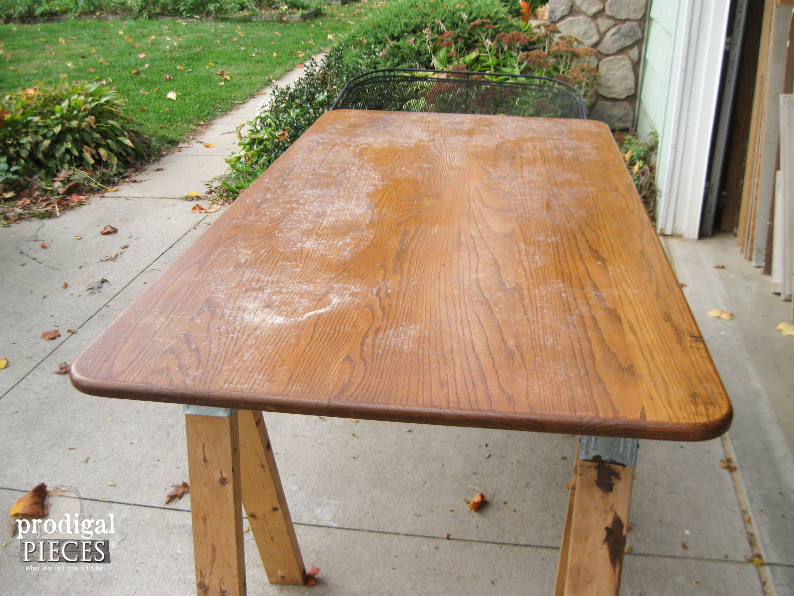 Farmhouse Table Before Whitewashed | Prodigal Pieces | www.prodigalpieces.com