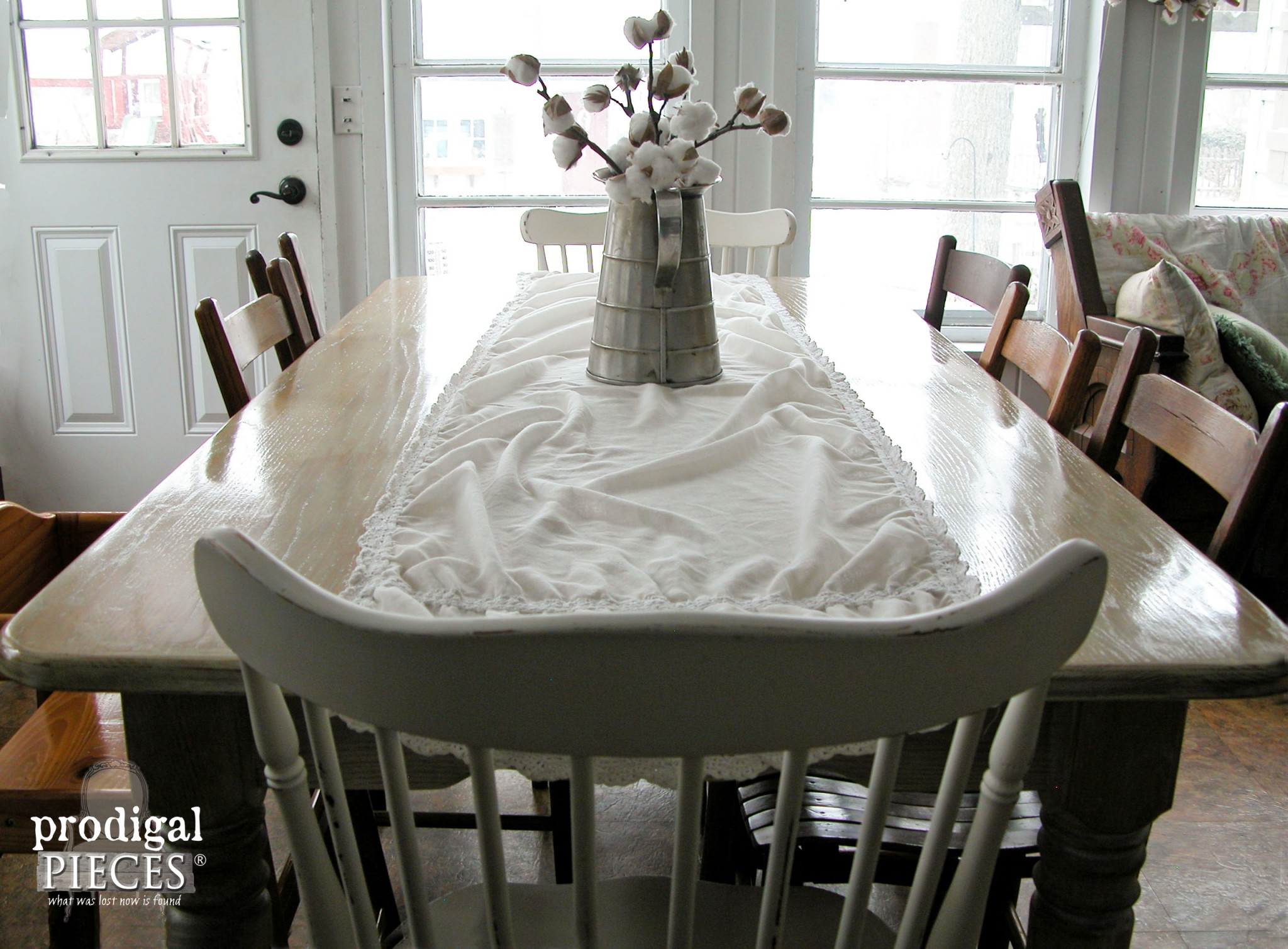 Farmhouse Table with Whitewashed by Prodigal Pieces | prodigalpieces.com