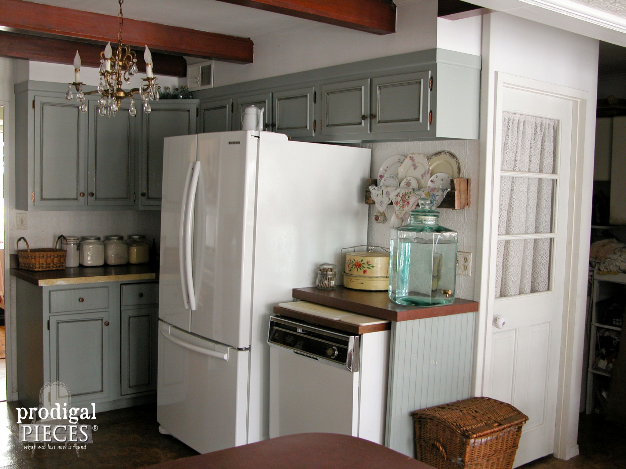 Blue Gray Cabinets in Kitchen Remodel by Prodigal Pieces | www.prodigalpieces.com