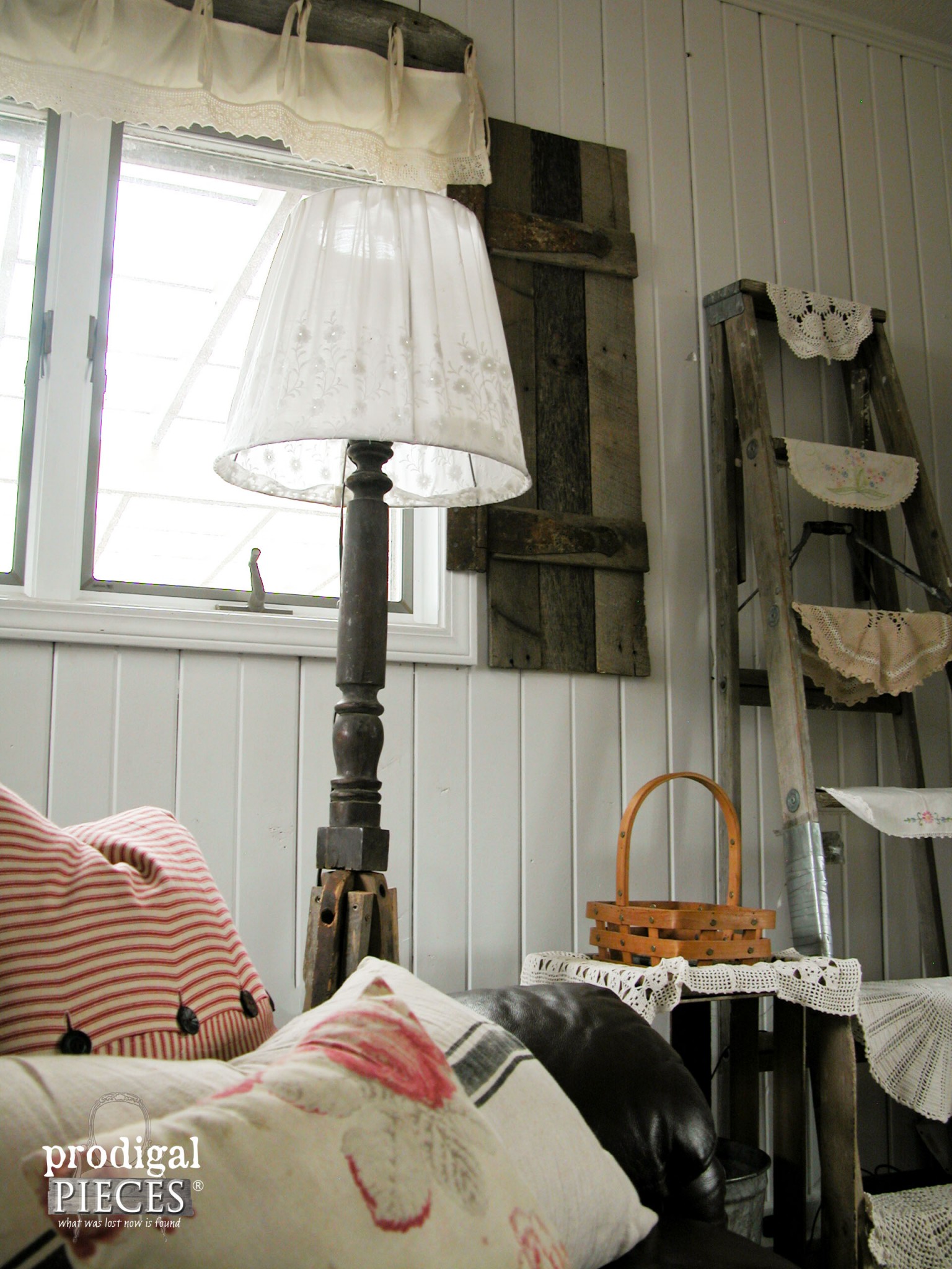 Rustic Floor Lamp from Repurposed Antiques | Prodigal Pieces | www.prodigalpieces.com